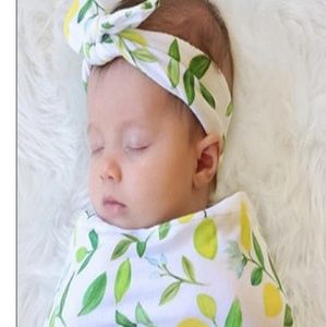 Lemon swaddle and headband